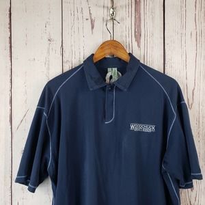 Woodchuck Draft Cider Polo Short Mens Size XL Short Sleeve Cotton Blue
